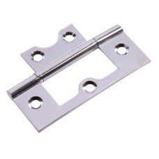 Flush Door Hinge - 75 x 50 x 1.7mm - Polished Chrome - Pair