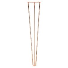 Rothley Hairpin Leg - 3 Pin - 710mm Height - Polished Copper