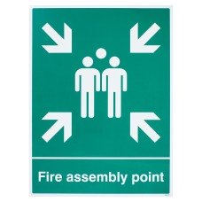 Exel Fire Assembly Point Group Sign - 450 x 600mm - Rigid Plastic