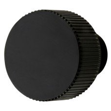 Carlisle Brass Lines Radio Round Cabinet Knob - 35mm Diameter - Matt Black