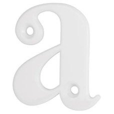55mm Screw Fix Door Letter - a - White