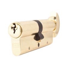 Exel 5 Pin 80mm Euro Thumbturn Cylinder - 40mm Turn + 40mm - Pol Brass - Keyed to Differ