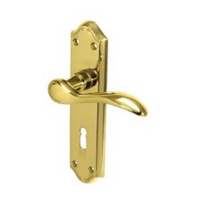 Carlisle Brass Polished Brass Scroll Keyhole Lock Door Handle - Madrid Range - 180 x 45mm