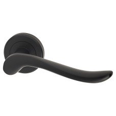 Serozzetta by Carlisle Brass Matt Black Scroll Door Handles on Round Rose - Verdun Range Serozzetta by Carlisle Brass Matt Black Scroll Door Handles on Round Rose - Verdun Range