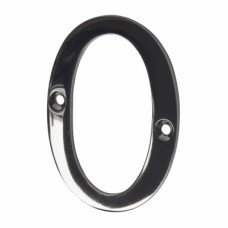 Exel 76mm Screw Fix Door Numeral - 0 - Black Nickel