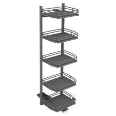 Emuca Titane Column 5 Tier Ladder Pull Out Organiser - Cabinet Width 400mm - Anthracite Grey Emuca Titane Column 5 Tier Ladder Pull Out Organiser - Cabinet Width 400mm - Anthracite Grey