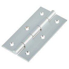 Solid Drawn Butt Cabinet Hinge - 75 x 40 x 2.0mm - Satin Chrome - Pair