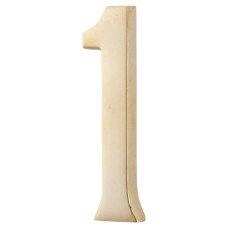 Heritage Brass 76mm Concealed Screw Fix Door Numeral - 1 - Unlacquered Brass