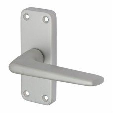 Exel Satin Aluminium Short Plate Latch Door Handle - Lynx Range - 103 x 40mm