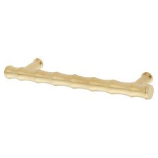 Alexander & Wilks Crispin Bamboo 15mm T-Bar Cabinet Pull Handle - 128mm Centres - PVD Satin Brass