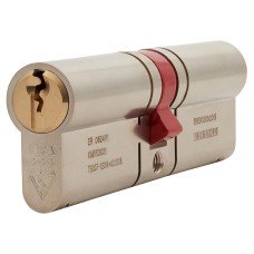 ERA 3 Star 6 Pin 100mm Euro Double Cylinder - 50mm + 50mm - Satin Nickel/ Brass - Keyed to Differ
