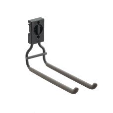 elfa Garage+ Storage Top Track System - Double Straight Hook for Storage Track - Matt Grey