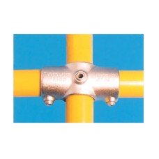 2 Socket Cross Connector with Through Centre Tube - Key Clamp System - Galvanised