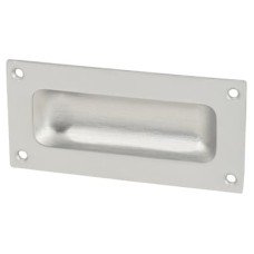 Exel Rectangular Flush Cabinet Pull Handle - 90 x 43mm - Satin Aluminium