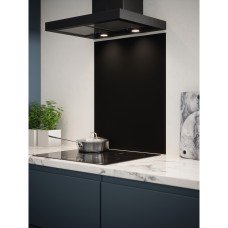 Self Adhesive Glass Kitchen Splashback - 750 x 600mm - Matt Black