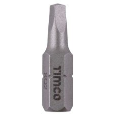 TIMCO Steel Driver Bits - Square - No.2 - 25mm Length - Pack of 2