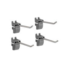 elfa Garage Storage Top Track System - Long Tool Hook for Storing Board - Grey - Pack of 4