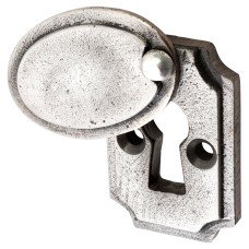 Olde Forge Plaque Covered Escutcheon - 45 x 29mm - Keyhole - Metalized Polished Iron