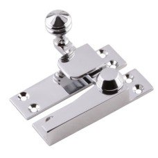 Exel Heavy Duty Reeded Quadrant Arm Sash Window Fastener - 70 x 19mm - Polished Chrome