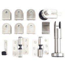 Toilet Cubicle Pack - 19-20mm Panels - Left Hand - 304 Satin Stainless Steel