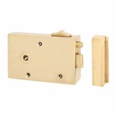 Hampstead Bathroom/Bedroom Rim Latch - 128 x 79mm - Left Hand - Brass