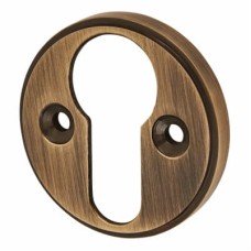 Exel Escutcheon - 40mm Diameter - Euro - Antique Brass