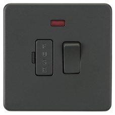 Knightsbridge 13A 1 Gang Screwless Flat Plate Switched Fused Spur with Neon - Anthracite Grey 