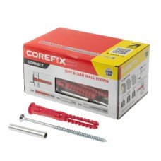 Corefix Connect 120 - Dot and Dab or Drylined Wall Fixing Solution - Red - Pack of 24