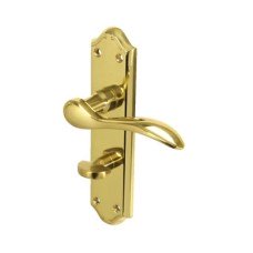 Carlisle Brass Polished Brass Scroll Bathroom Door Handle - Madrid Range - 180 x 45mm