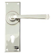 From The Anvil Polished Nickel Keyhole Door Handle - Avon Range - 152 x 48mm