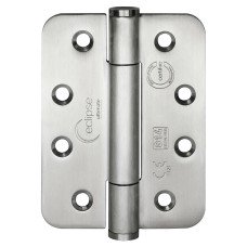 Eclipse Radius Concealed Bearing Grade 14 Fire Door Hinge - 102 x 76 x 3mm - Sat Stainless - Pair