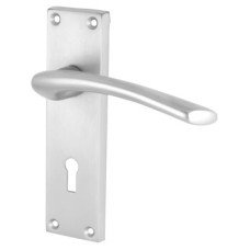 Exel Satin Chrome Keyhole Lock Door Handle - Rimini Range - 151 x 42mm Exel Satin Chrome Keyhole Lock Door Handle - Rimini Range - 151 x 42mm