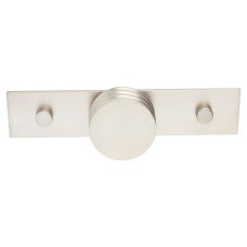 Frelan Hoxton Sturt Cabinet Knob on Fanshaw Backplate - 40mm Diameter - Satin Nickel