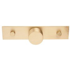Frelan Hoxton Sturt Cabinet Knob on Fanshaw Backplate - 30mm Diameter - Satin Brass