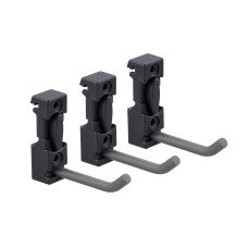 elfa Garage+ Storage Top Track System - Small Hook for Storage Track - Matt Grey - Pack of 3 elfa Garage+ Storage Top Track System - Small Hook for Storage Track - Matt Grey - Pack of 3