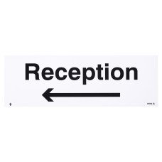 Exel Reception This Way Left Arrow Sign - 300 x 100mm - Rigid Plastic Exel Reception This Way Left Arrow Sign - 300 x 100mm - Rigid Plastic