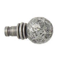 Olde Forge Beaten Ball Curtain Finials -...