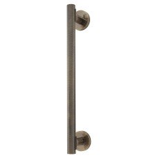 Hampstead Knurled T-Bar Door Pull Handle on Rose - Screw Fix - 300mm Centres - Antique Brass Hampstead Knurled T-Bar Door Pull Handle on Rose - Screw Fix - 300mm Centres - Antique Brass