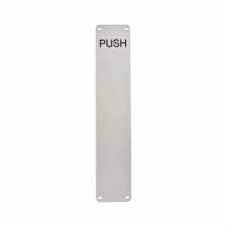 Exel Aluminium Finger Plate - Push - 375 x 75 x 3mm - Satin