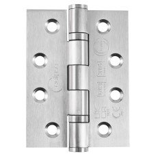 Eclipse Ball Bearing Marine Grade Butt Fire Door Hinge - 102 x 76 x 3mm - Satin Stainless - Pair