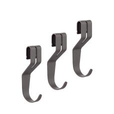 elfa Garage+ Storage Top Track System - Hook for Ventilated Wire Shelf - Matt Grey - Pack of 3 elfa Garage+ Storage Top Track System - Hook for Ventilated Wire Shelf - Matt Grey - Pack of 3