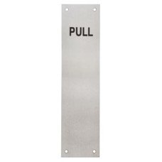 Exel Stainless Steel Finger Plate - Pull - 300 x 75 x 1.2mm - Satin