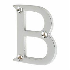 63mm Screw Fix Door Letter - B - Polished Chrome