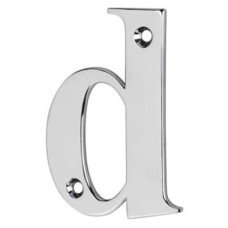 77mm Screw Fix Door Letter - d - Bright Chrome 77mm Screw Fix Door Letter - d - Bright Chrome