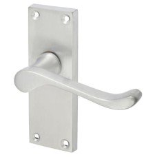 Exel Satin Chrome Victorian Scroll Latch Door Handle - Short Plate - 118 x 42mm Exel Satin Chrome Victorian Scroll Latch Door Handle - Short Plate - 118 x 42mm