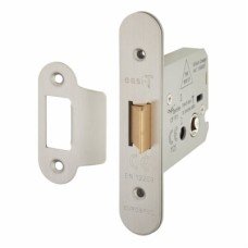 Hampstead Heavy Duty Flat Latch - 79mm Case - 57mm Backset - Radius - Satin Stainless Steel Hampstead Heavy Duty Flat Latch - 79mm Case - 57mm Backset - Radius - Satin Stainless Steel