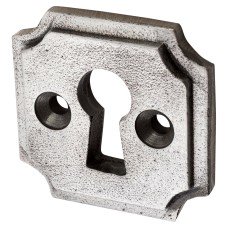 Olde Forge Escutcheon - 40mm Diameter - Keyhole - Polished Iron