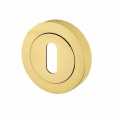 Exel Escutcheon - 50mm Diameter - Keyhole - Polished Brass