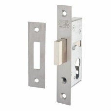 Nemef 9600 Narrow Style Euro Deadlock - 45mm Case - 30mm Backset - Satin Stainless Steel