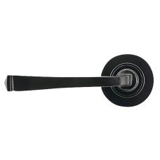 From The Anvil Black Door Handles on Round Rose - Avon Range 